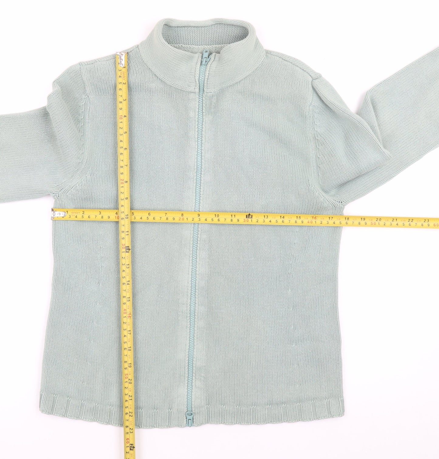 Kew Women Blue Full Zip Jumper XL 100% Cotton Knit