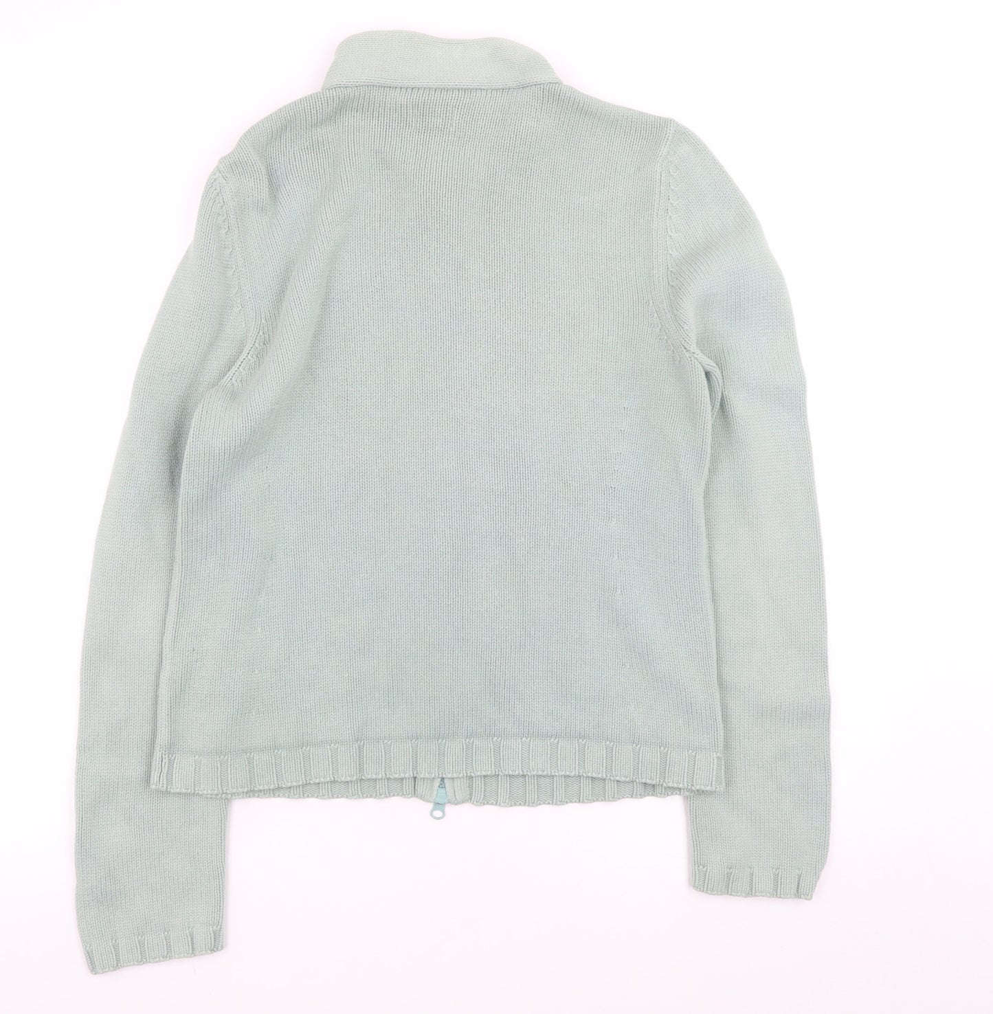 Kew Women Blue Full Zip Jumper XL 100% Cotton Knit