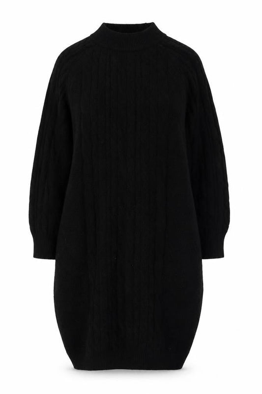 Breakout Womens Black Knit Jumper Dress M Long Sleeve High Neck
