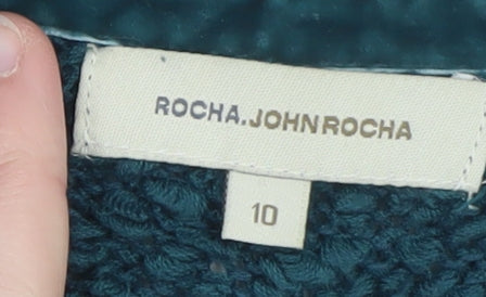 Rocha.John Rocha Womens Blue Textured Jacket Size 10