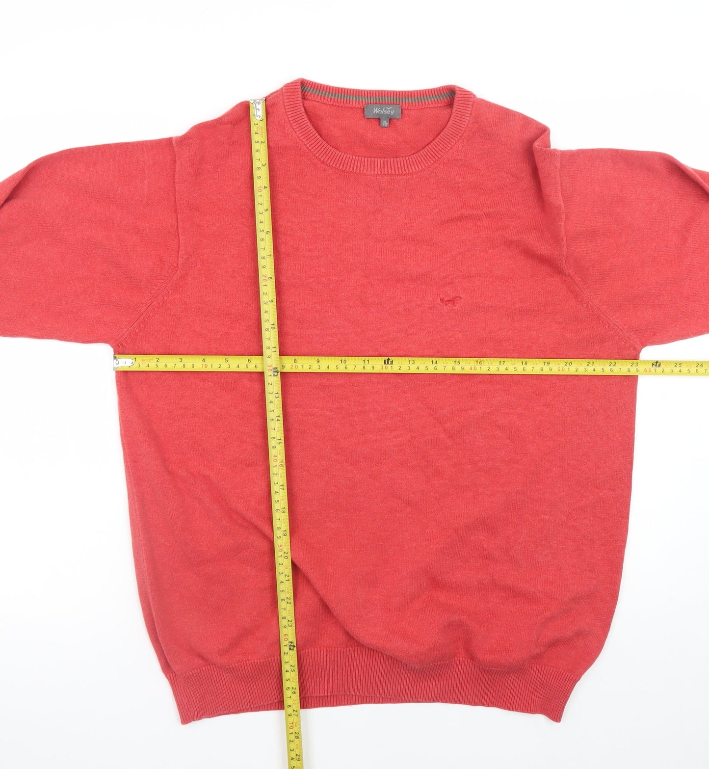 Wolsey Men's Red XL Cotton Crew Neck Pullover Jumper