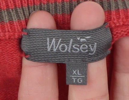 Wolsey Men's Red XL Cotton Crew Neck Pullover Jumper