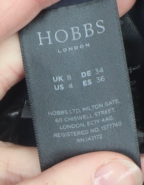 Hobbs Women’s Brown Check Blazer UK 8 Classic Lined Mid-Length Jacket