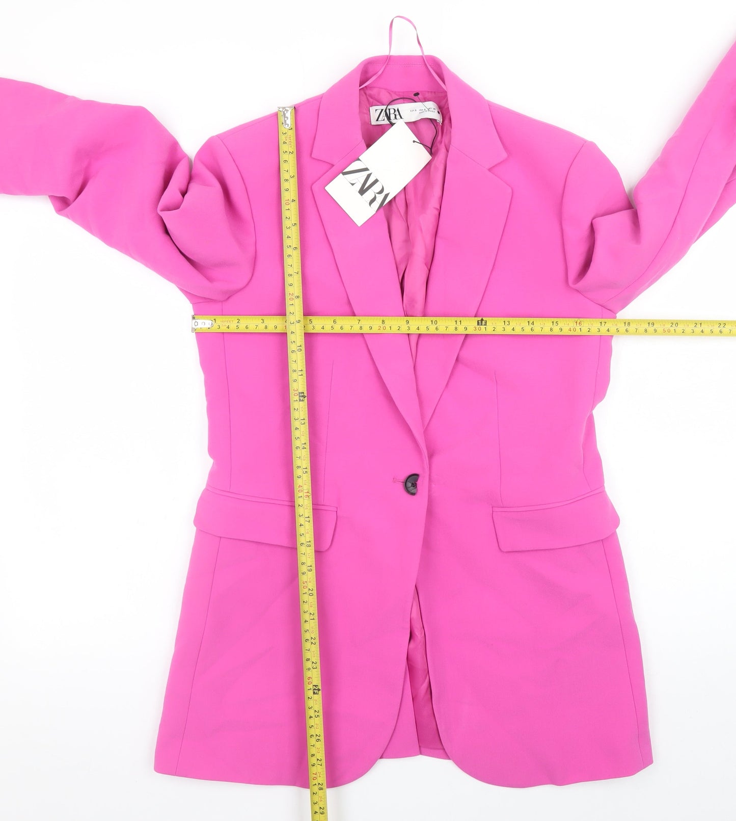 ZARA Womens Pink Slim Fit Blazer Jacket Size S Smart Workwear