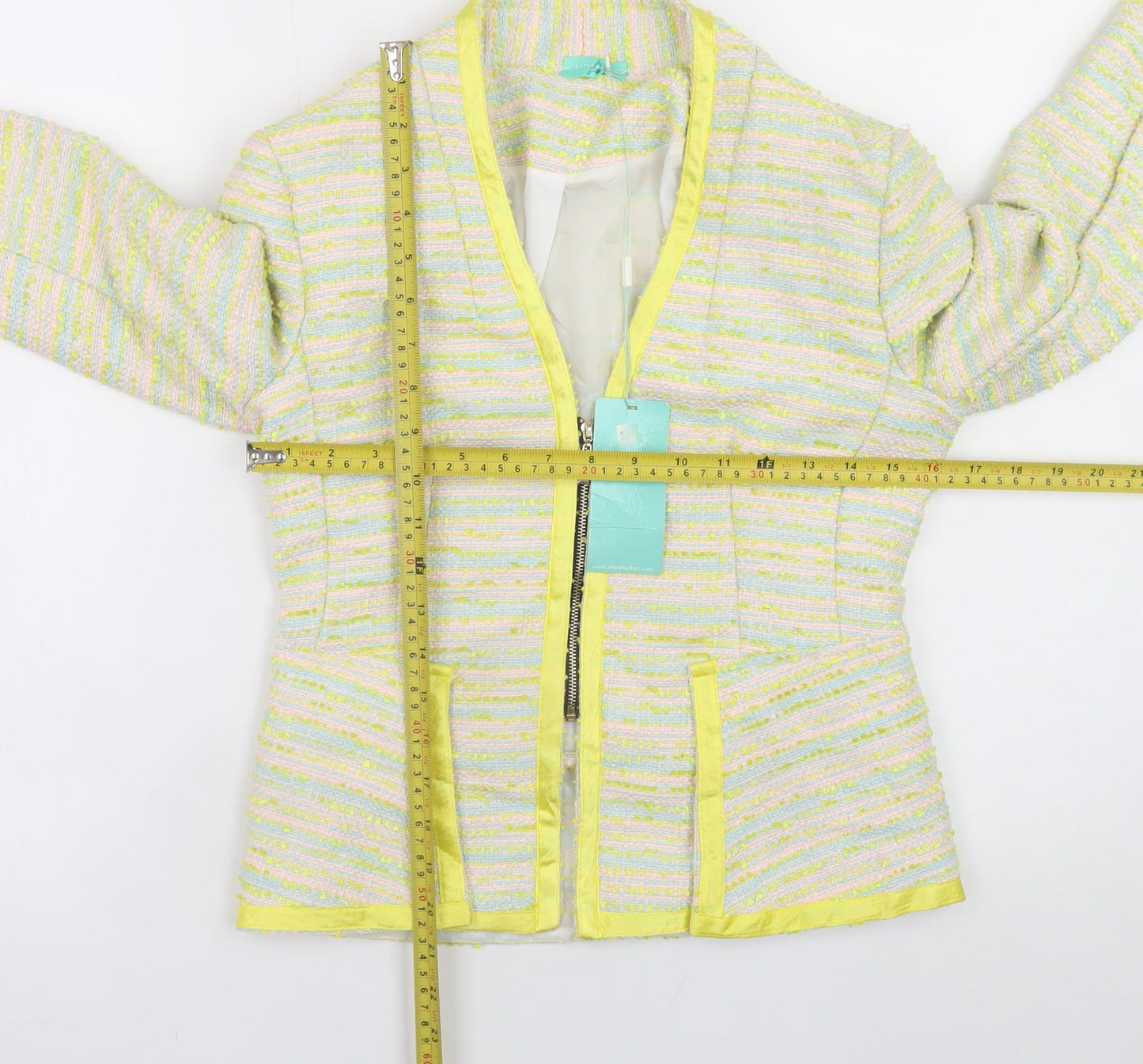 Aftershock London Women's Multicoloured Tweed Blazer Jacket Size S