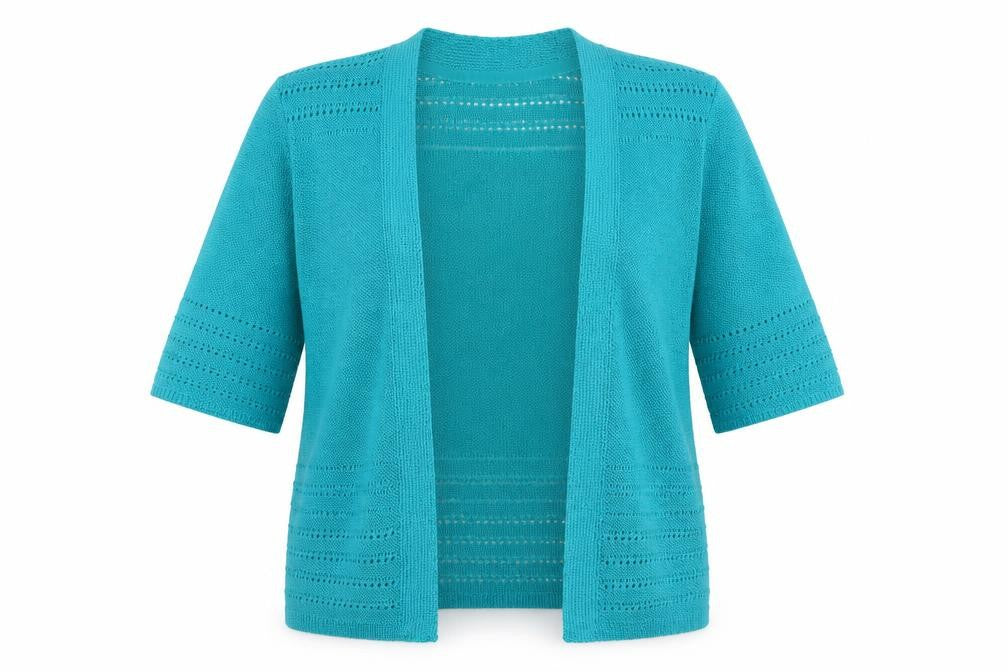 Marks & Spencer Women’s Blue Open Knit 3/4 Sleeve Cardigan UK 8