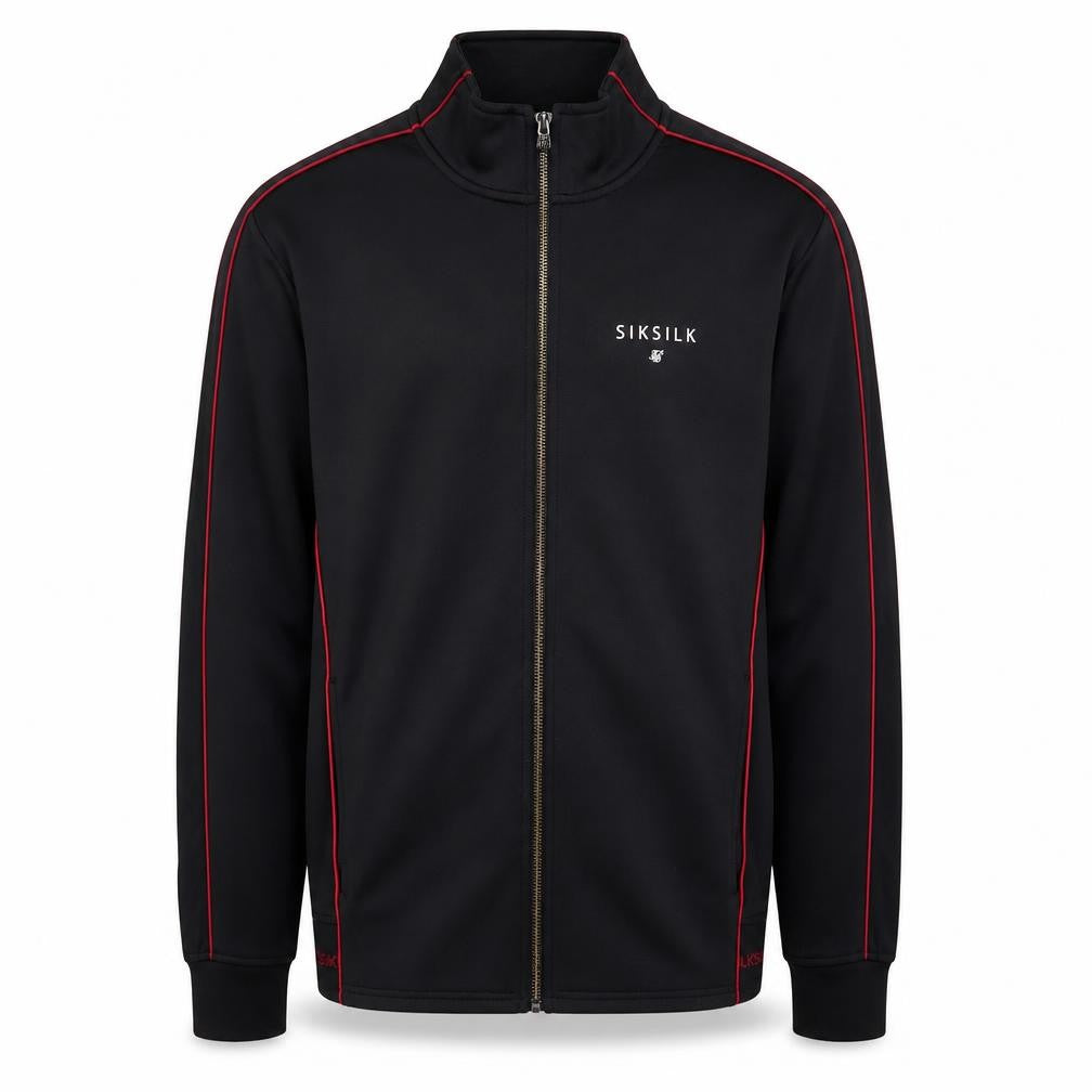 SikSilk Men's Black XS Slim Fit Full Zip Sports Jacket