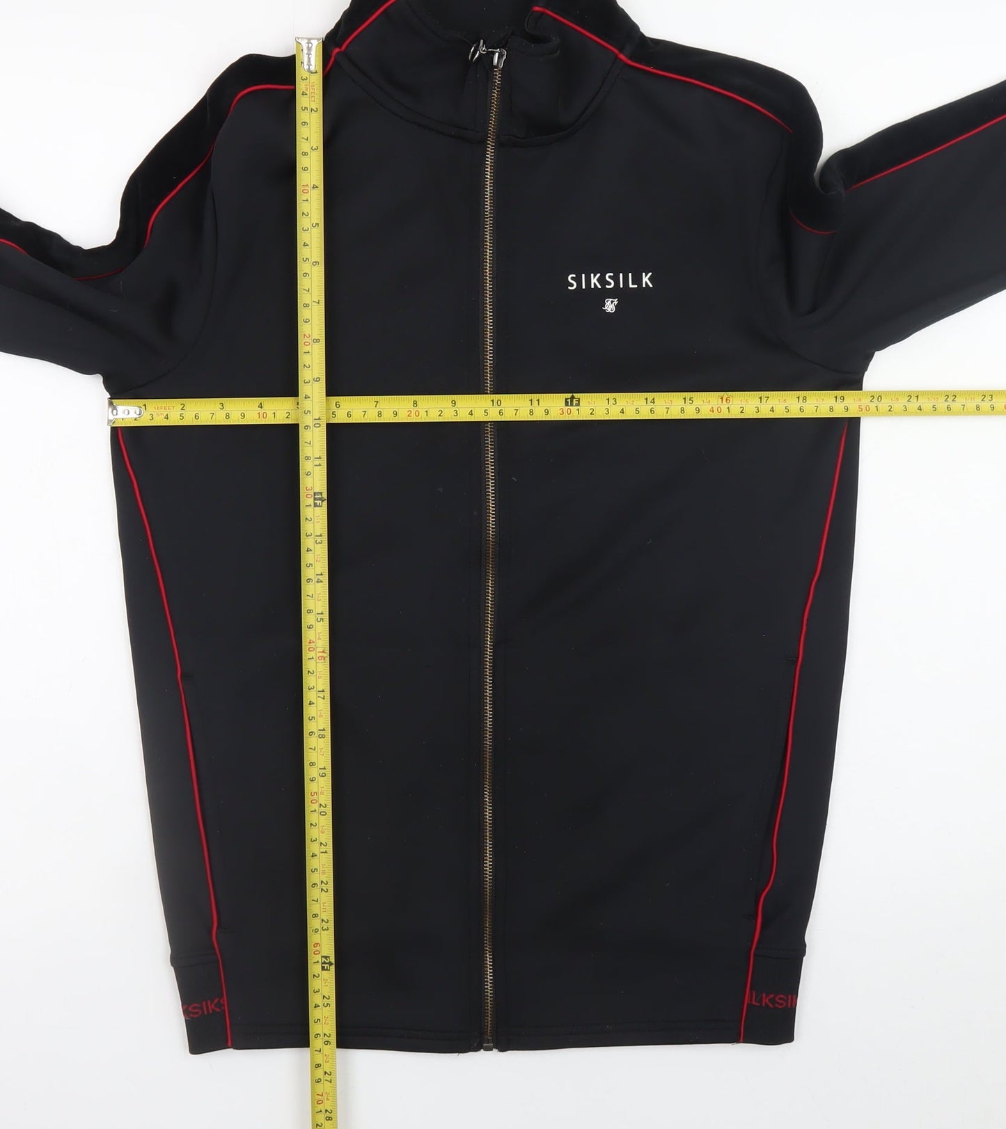 SikSilk Men's Black XS Slim Fit Full Zip Sports Jacket