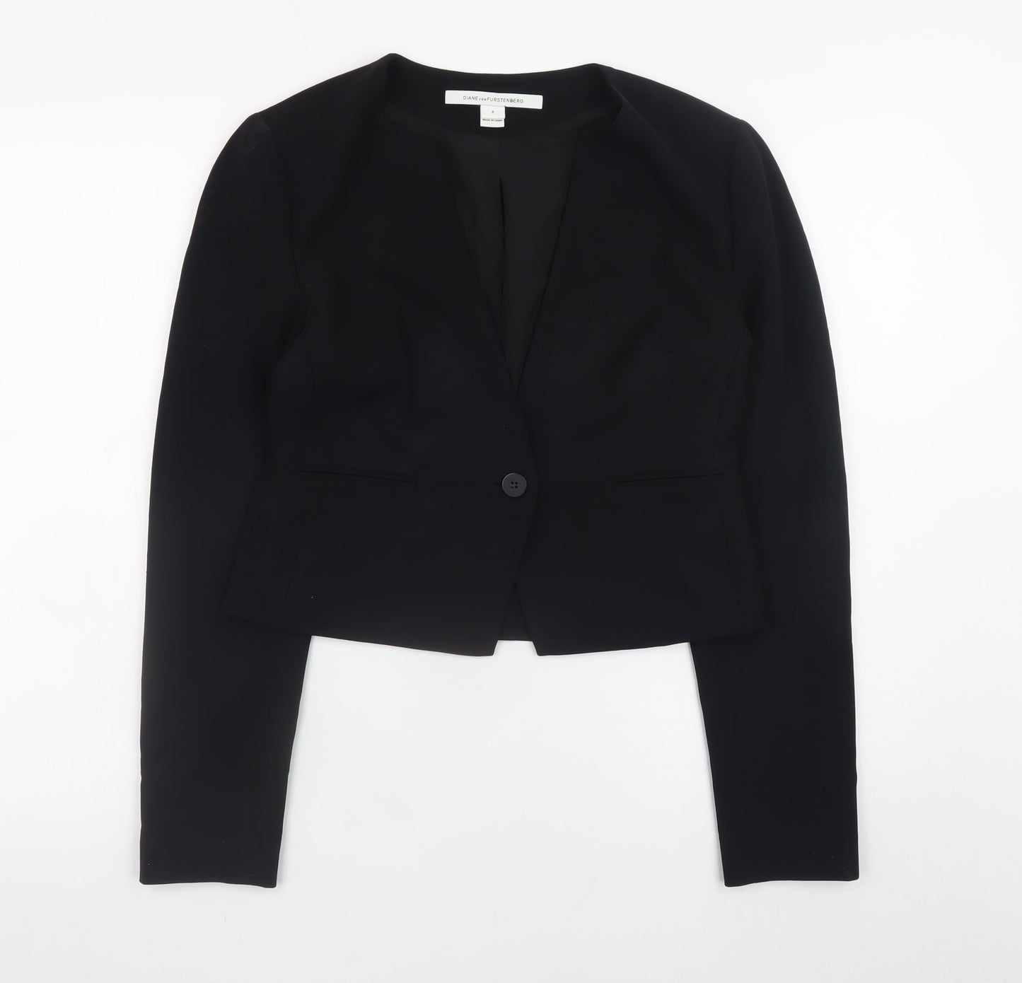 Diane von Furstenberg Womens Black Blazer Size 8 Work Jacket