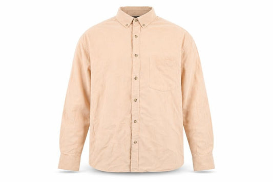ASOS DESIGN Men's Beige Corduroy Button-Down Shirt Size M