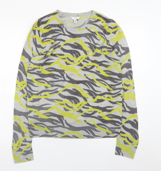 M&Co Women’s Grey Animal Print Acrylic Jumper UK12