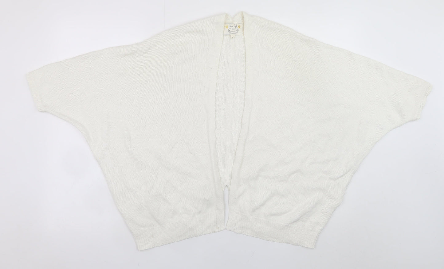 New Look Women Ivory Knit Cape Cardigan M Dolman Sleeve Open Front