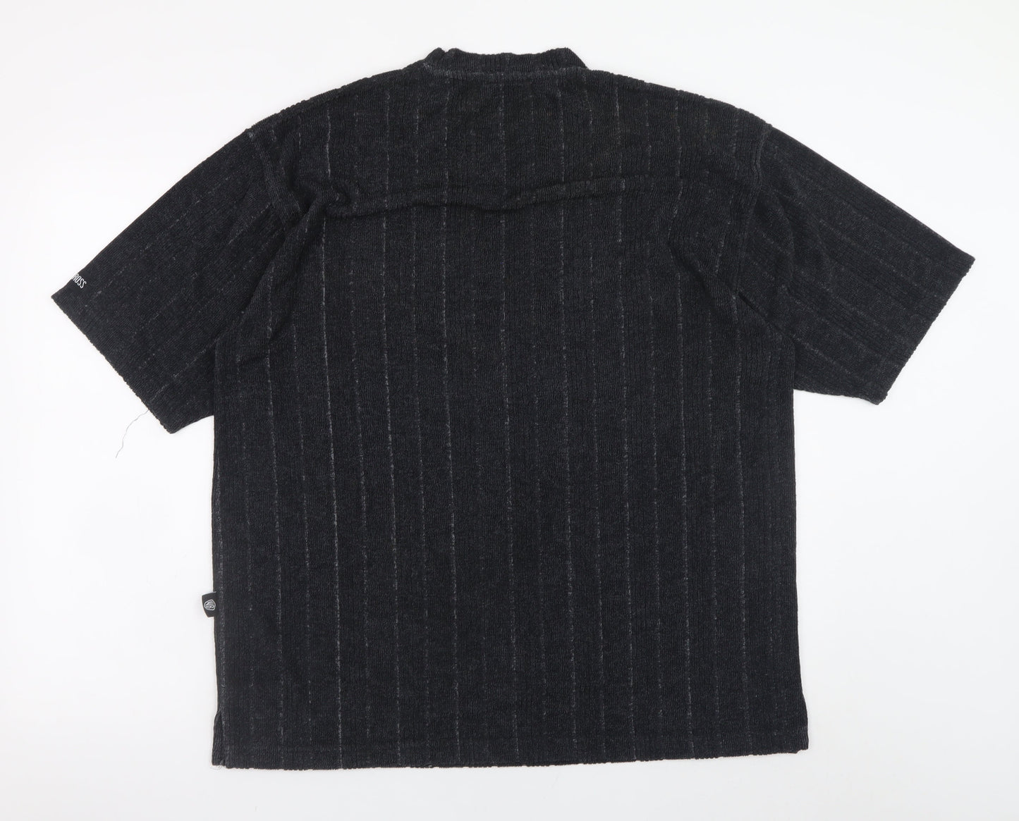 Warner Bros Studio Store Men's Black XL V-Neck Vintage Striped T-Shirt
