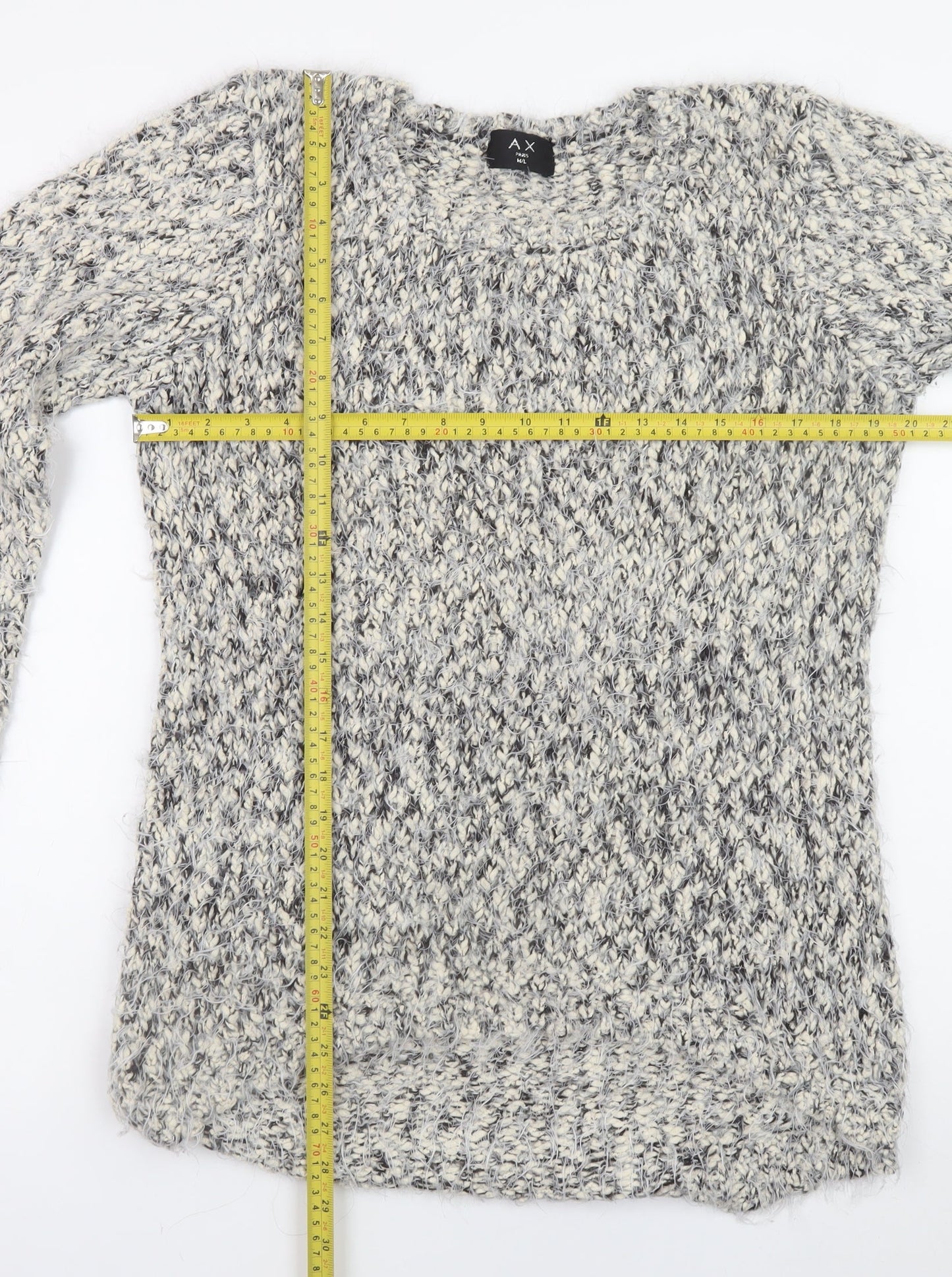 AX Paris Women's Grey Chunky Knit Pullover Jumper Size L