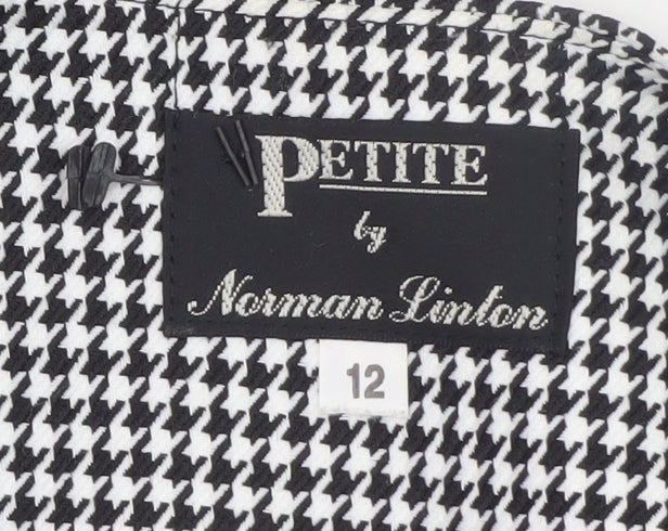 Norman Linton Petite Women’s Black Houndstooth Blazer Size 12