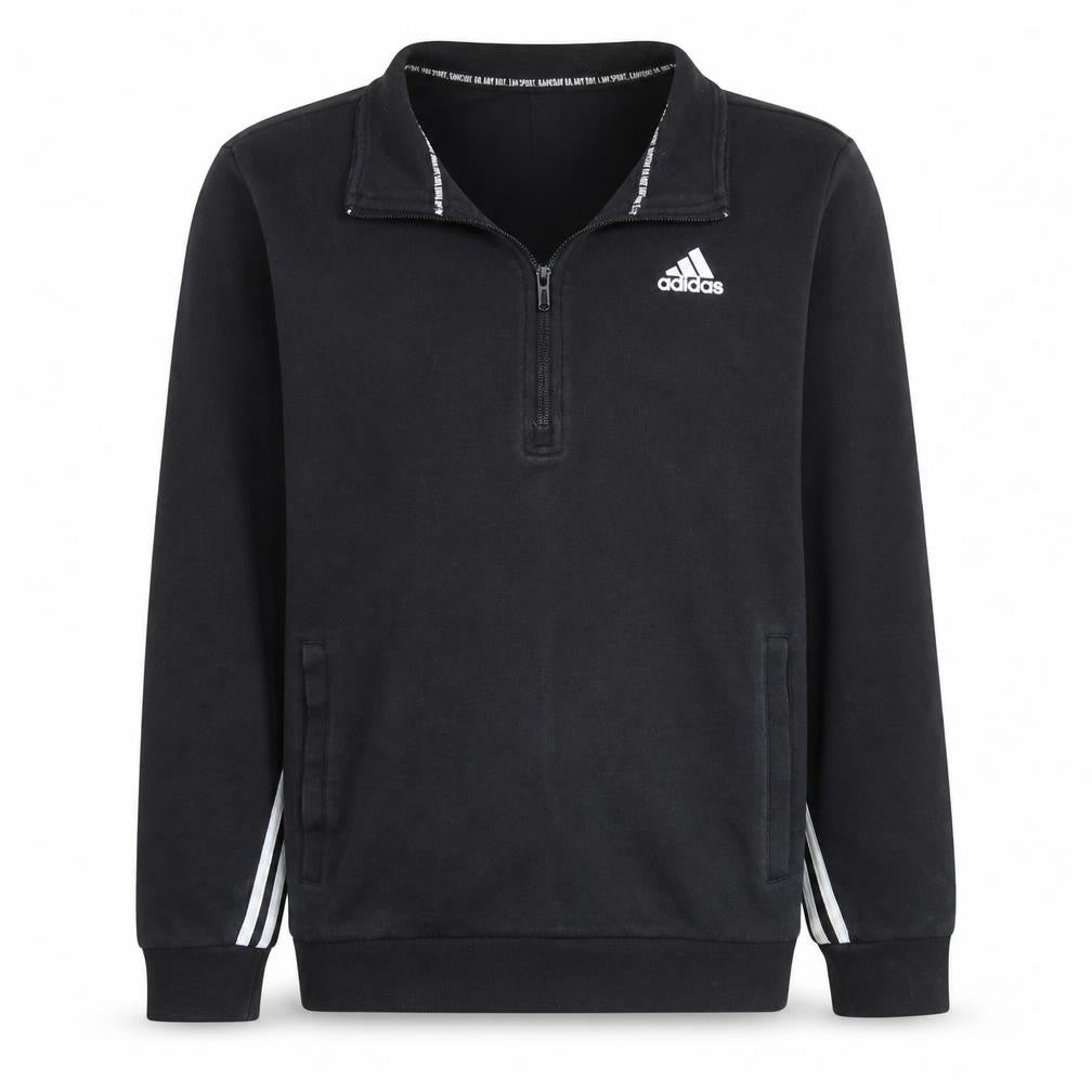Adidas Men's Black 1/4 Zip Fleece Sweatshirt Size L Regular Fit