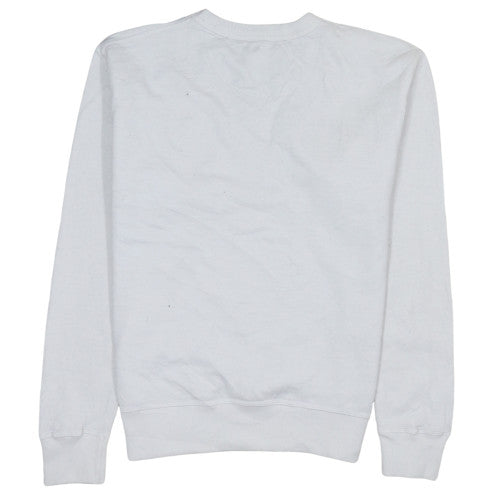 Champion Men's White Pullover Sweatshirt M Crew Neck Fleece Logo