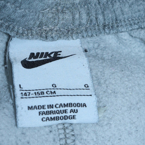 Nike Boys Grey Cargo Jogger Trousers L 147-158cm Elastic Waist Fleece