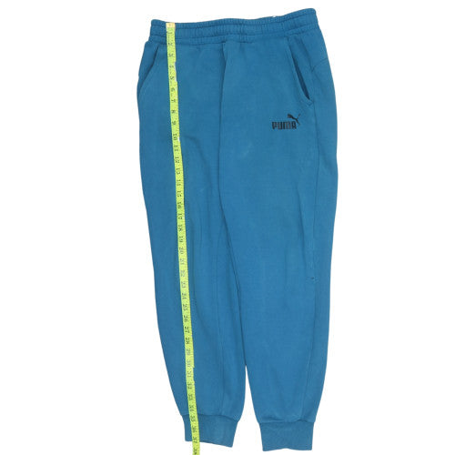 Puma Men's Blue Fleece Jogger Trousers Size M Elastic Waist