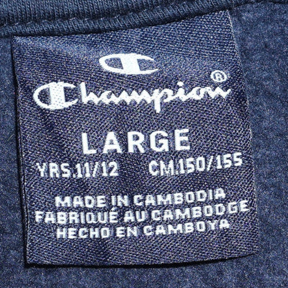 Additional view of Champion boys’ navy blue pullover hoodie l 11-12y cotton blend