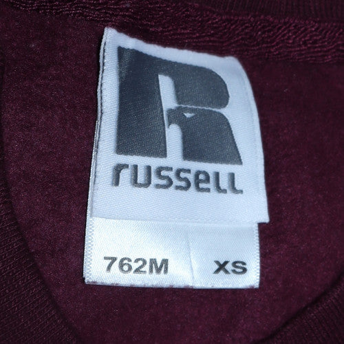 Russell Womens Burgundy Christmas Graphic Sweatshirt XS