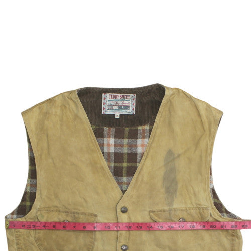 Teddy Smith Men’s Beige Cotton Oilskin Waistcoat XXL Outdoor Workwear Vest