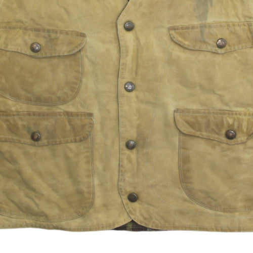 Teddy Smith Men’s Beige Cotton Oilskin Waistcoat XXL Outdoor Workwear Vest