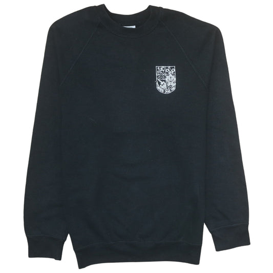 Russell Men's Black Medium Pullover Sweatshirt with Embroidered Logo