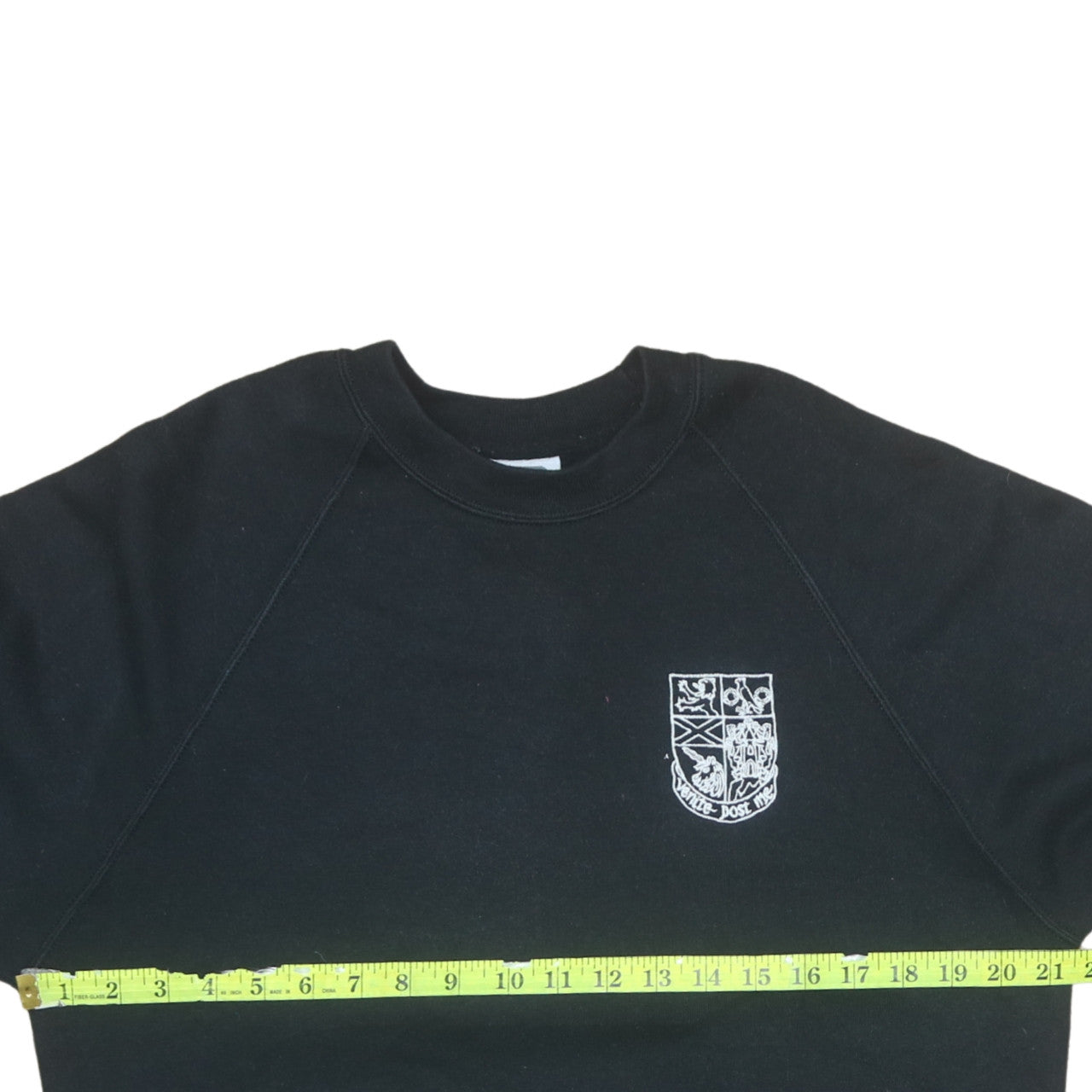 Russell Men's Black Medium Pullover Sweatshirt with Embroidered Logo