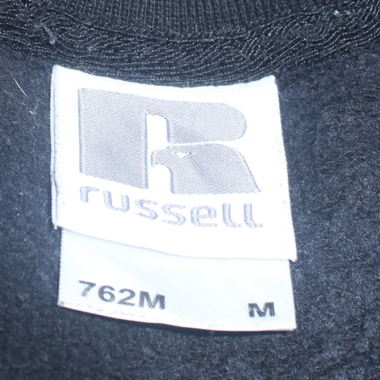 Russell Men's Black Medium Pullover Sweatshirt with Embroidered Logo