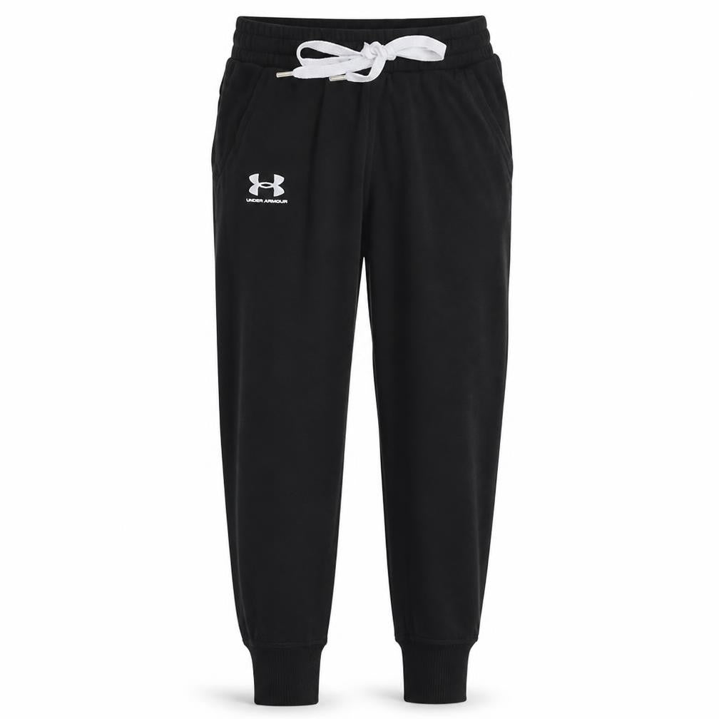 Under Armour Women's Black Jogger Sweatpants Size S Fleece Tapered Fit