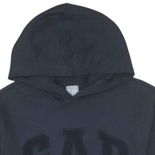 GAP Men's Black Pullover Hoodie Medium Fleece Logo Sweatshirt