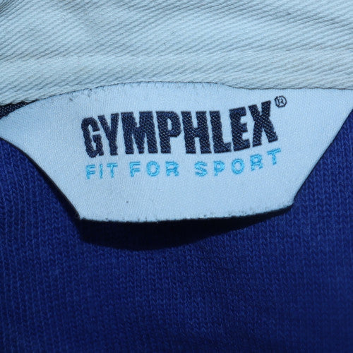 Gymphlex Boys Blue Long Sleeve Cotton Rugby Polo Shirt Size L