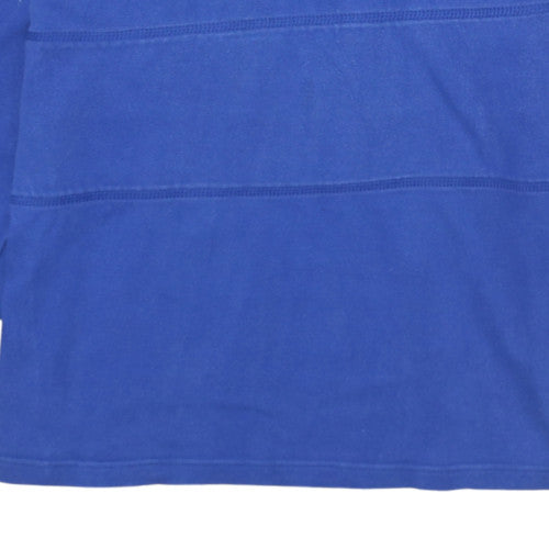 Gymphlex Boys Blue Long Sleeve Cotton Rugby Polo Shirt Size L