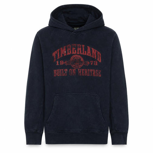 Timberland Men's Blue Pullover Hoodie Medium Regular Fit Graphic Print