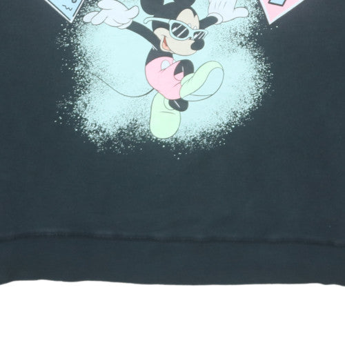 H&M Divided Disney Women Black L Pullover Sweatshirt Mickey Graphic