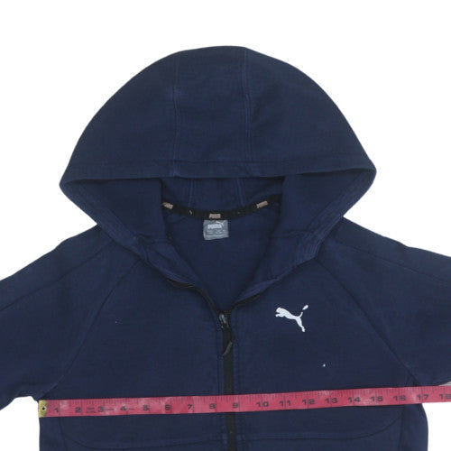 Puma Boys Navy Blue Full Zip Hoodie 13-14 Years Fleece Sweatshirt