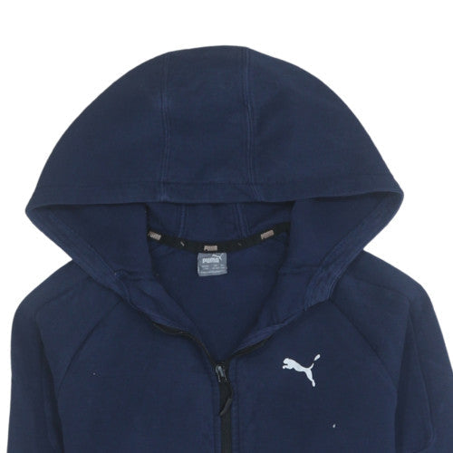 Puma Boys Navy Blue Full Zip Hoodie 13-14 Years Fleece Sweatshirt