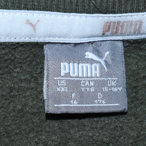 Puma Boys Green Crew Neck Sweatshirt Size 14 Years Fleece Logo Pullover