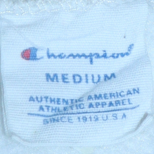 Champion Womens White Medium Crew Neck Pullover Sweatshirt