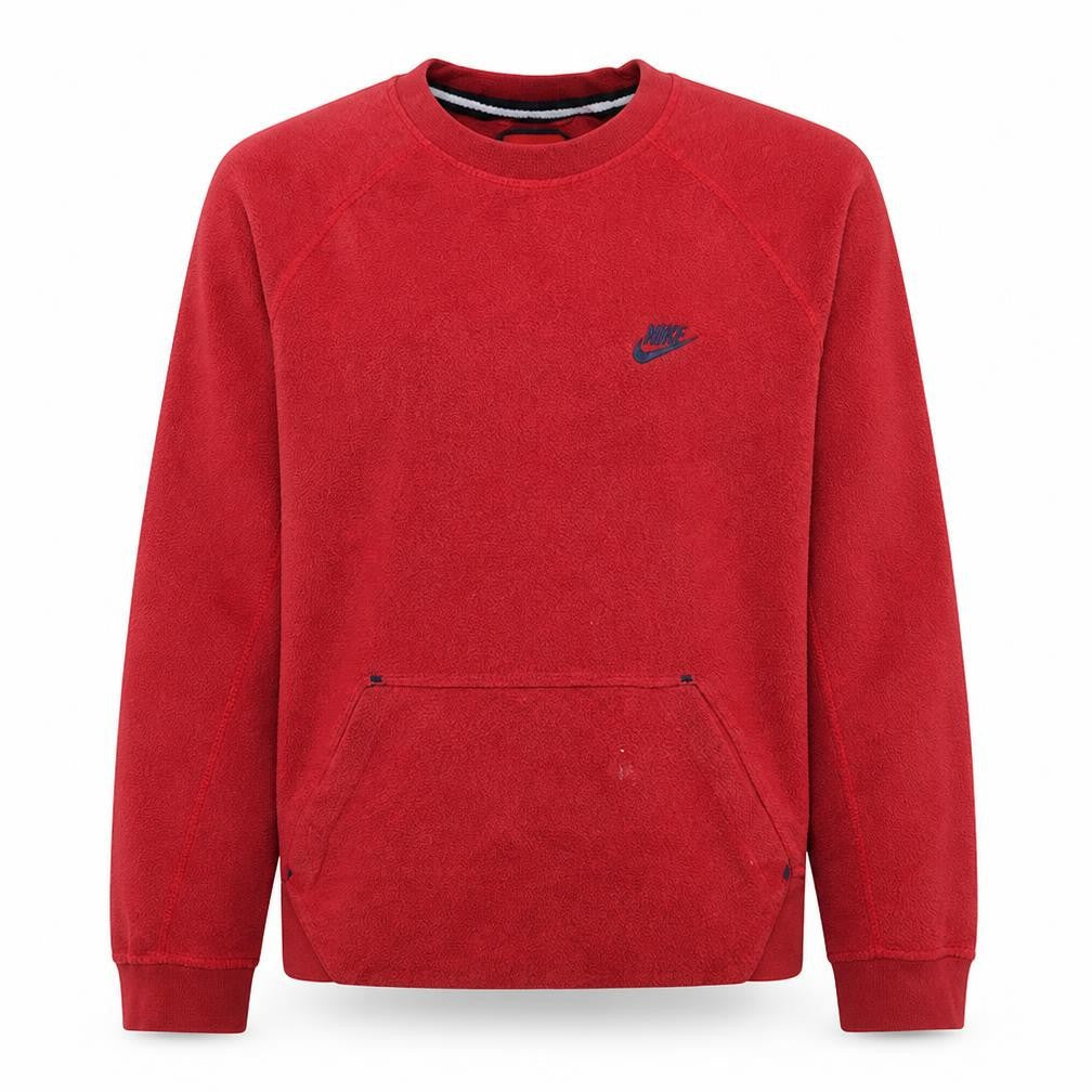 Nike Men's Red Crew Neck Fleece Sweatshirt Small Regular Fit