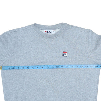 Back view of Fila men’s grey small crew neck pullover sweatshirt