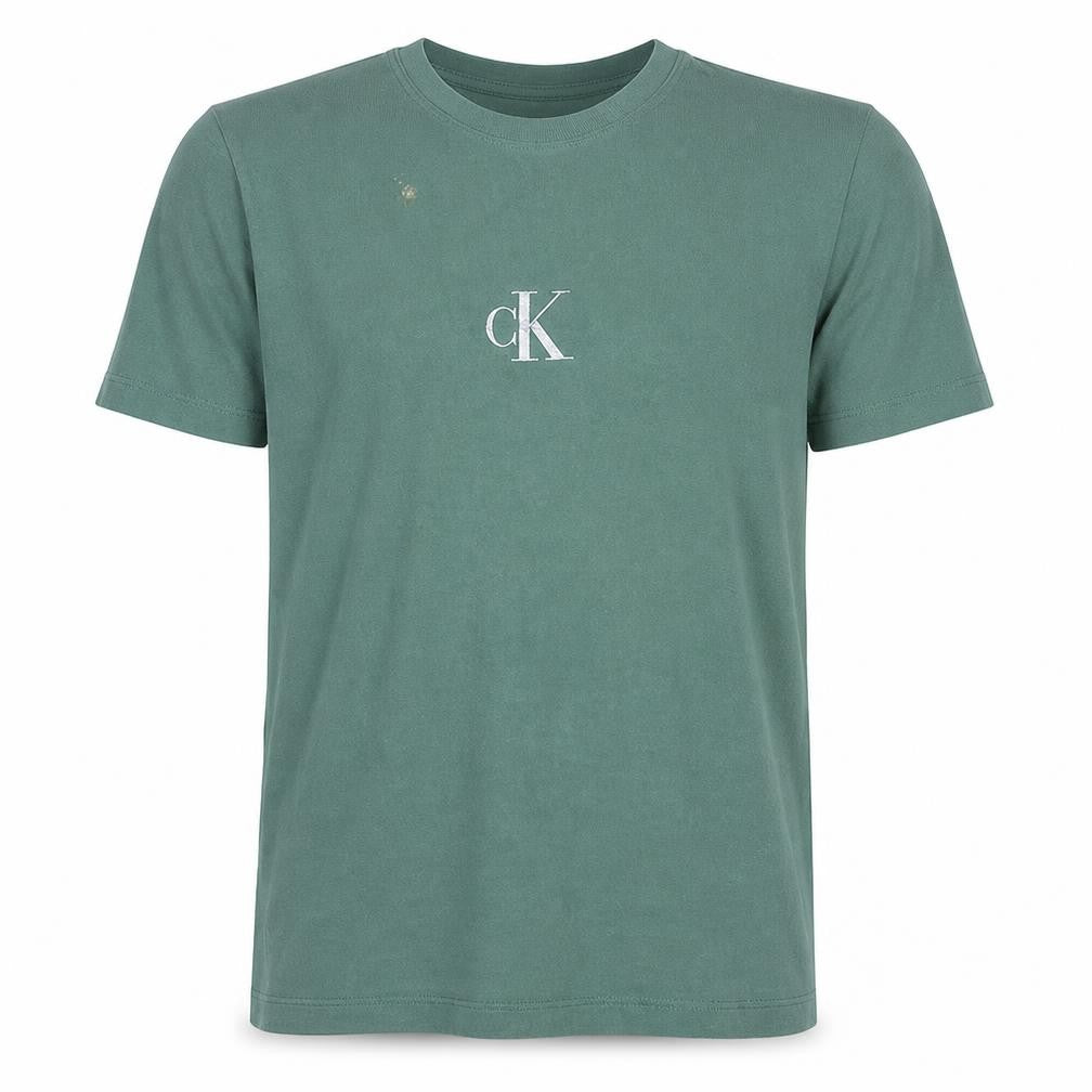 Calvin Klein Jeans Men's Green Cotton Short Sleeve T-Shirt L