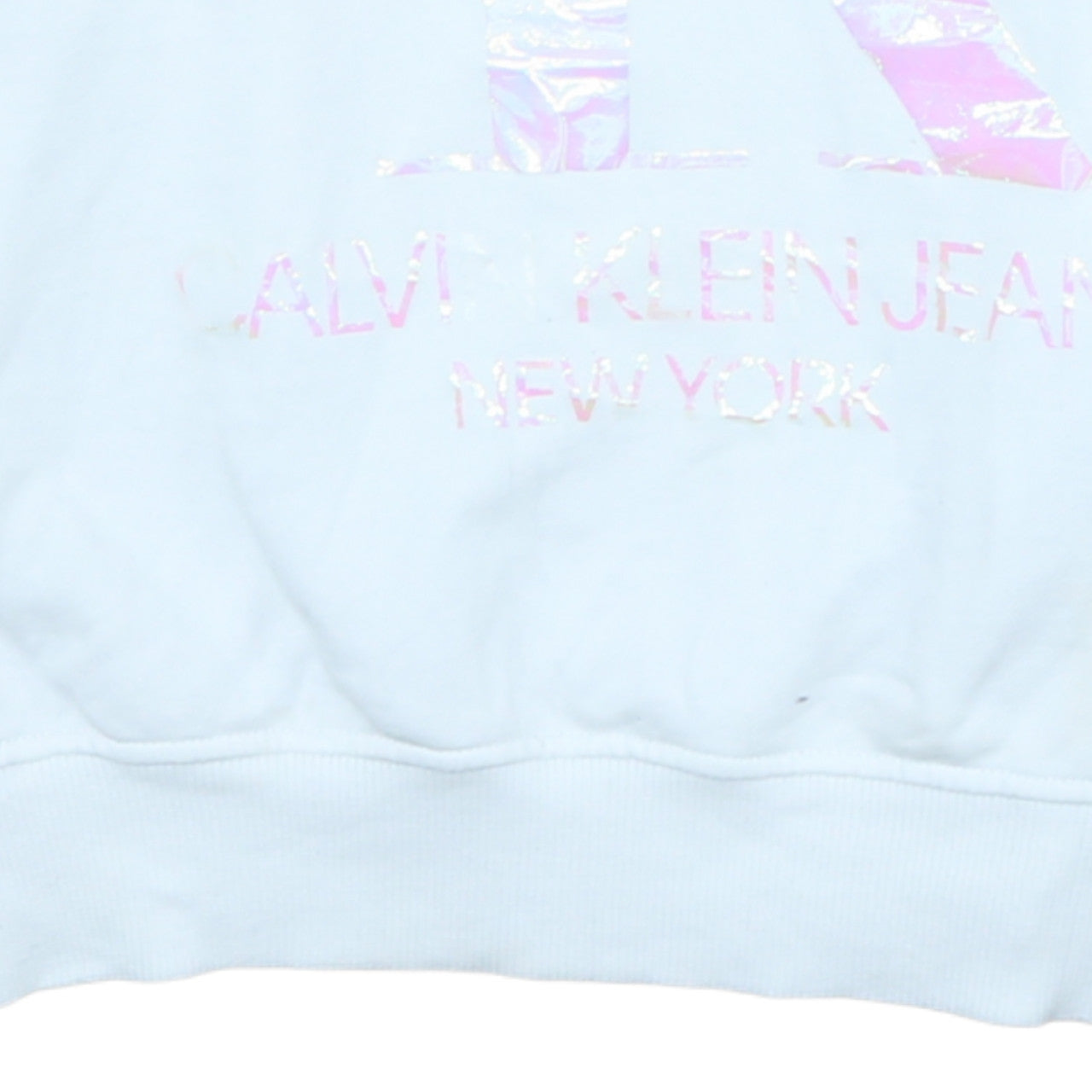 Calvin Klein Jeans Womens White Cotton Logo Sweatshirt M