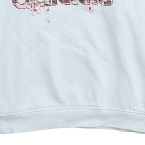 Adidas Women's White Pullover Hoodie Size 12 Graphic Logo Design