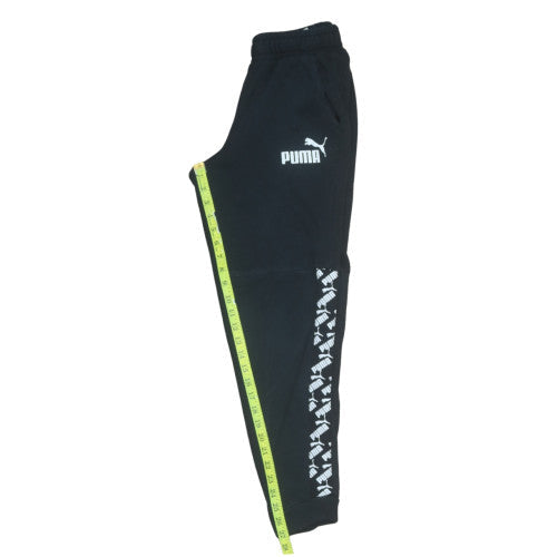 Puma Boys Black Jogger Sweatpants 13-14 Years Regular Fit Elastic Waist