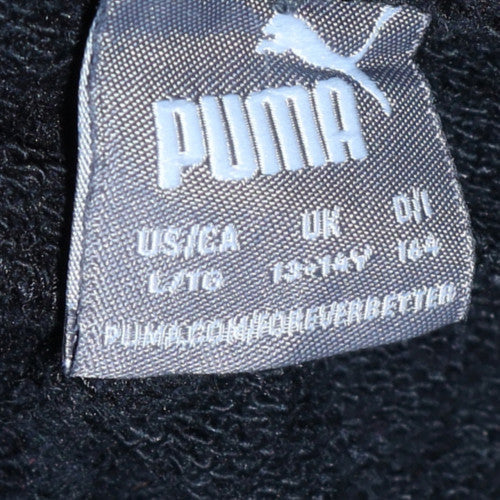 Puma Boys Black Jogger Sweatpants 13-14 Years Regular Fit Elastic Waist