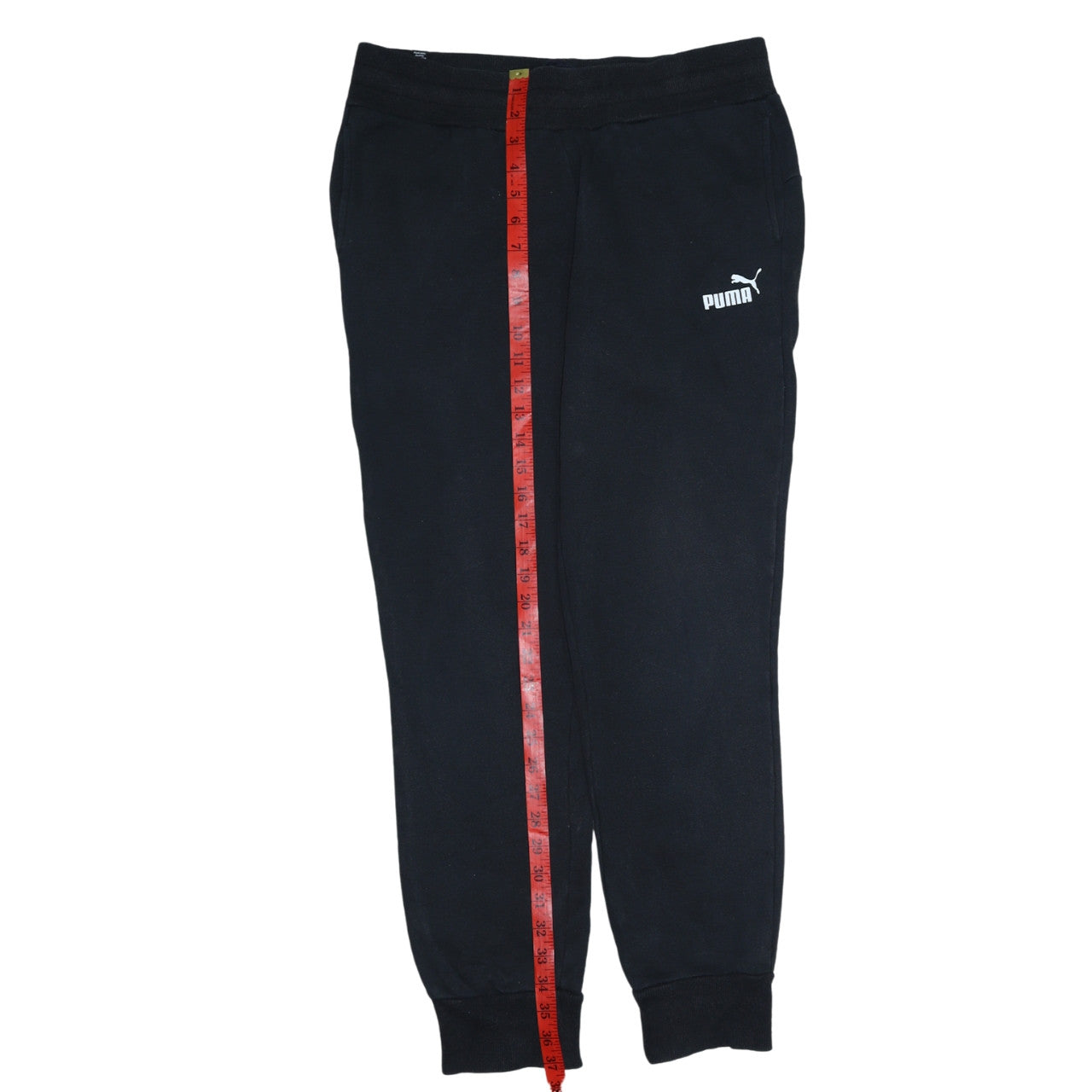Puma Womens Black Jogger Trousers Size 12 Regular Fit Fleece