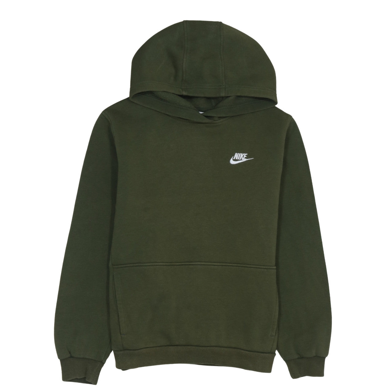 Nike Boys Green Pullover Fleece Hoodie XL 158-170cm Logo Hooded Sweatshirt