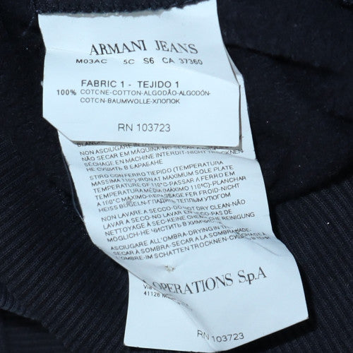 Armani Jeans Men's Black M Henley Sweatshirt with Buttons